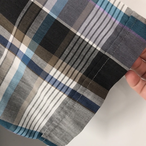 Sheplers Men's Short Sleeve Pearl Snap Button Down Blue & Gray Plaid Size M - Picture 4 of 9